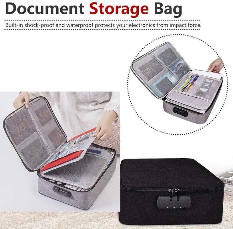 Homlly Multiple Layers Travel Document Bag with Lock