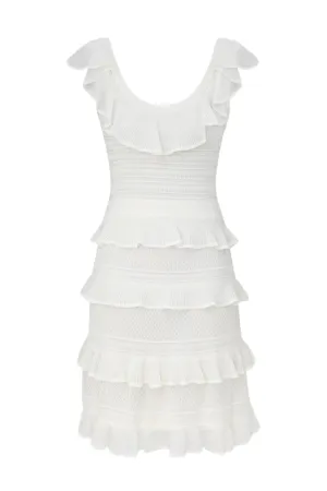 Illuminate Lace Frill Mini Dress | Ivory