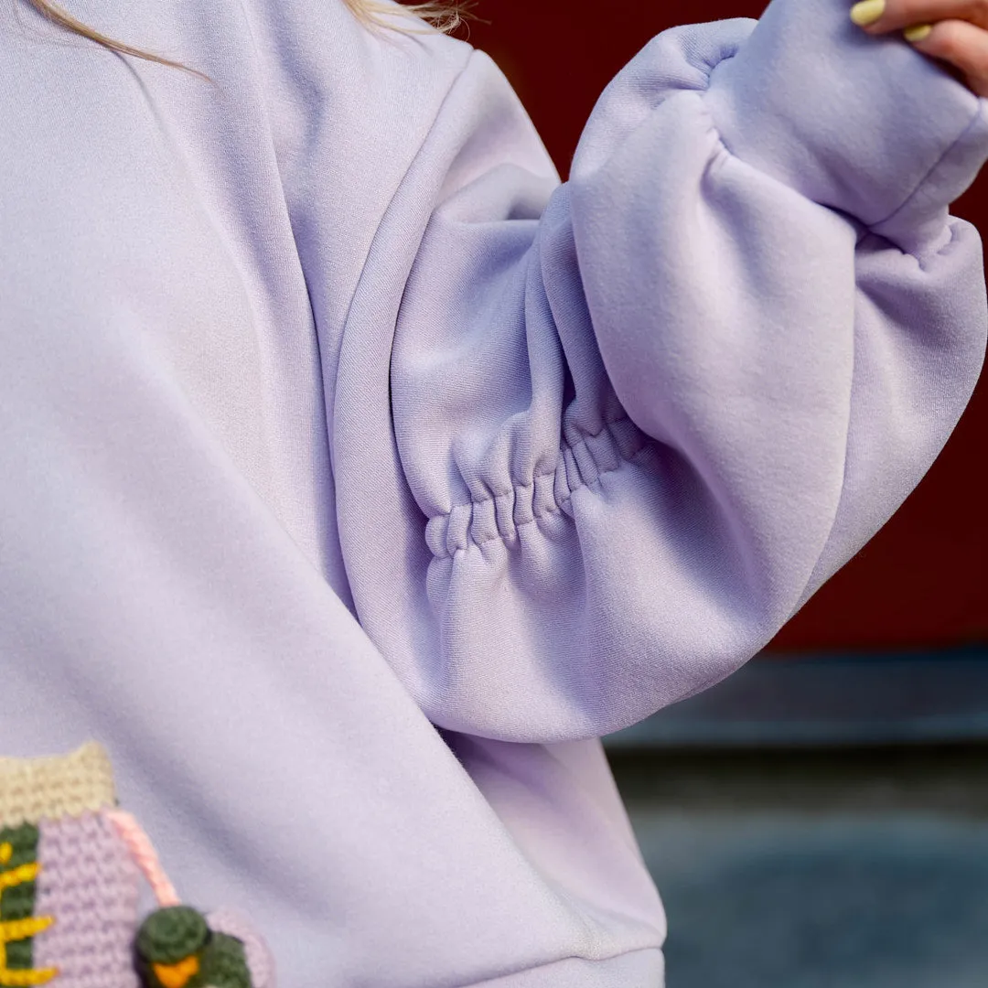 Jogging pak ruffle Lila