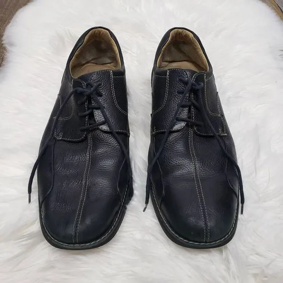 Johnston &amp; Murphy Shuler Bicycle Toe Oxfords Leather 20-7222 Black Lace up 13 M