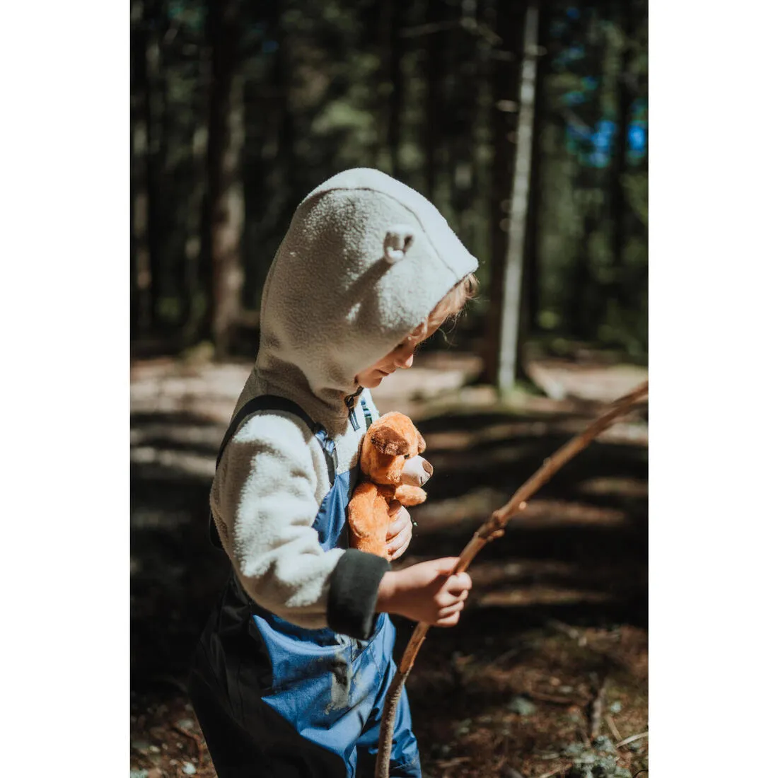Kids' Hiking Fleece - MH500 KID Beige - Ages 2-6