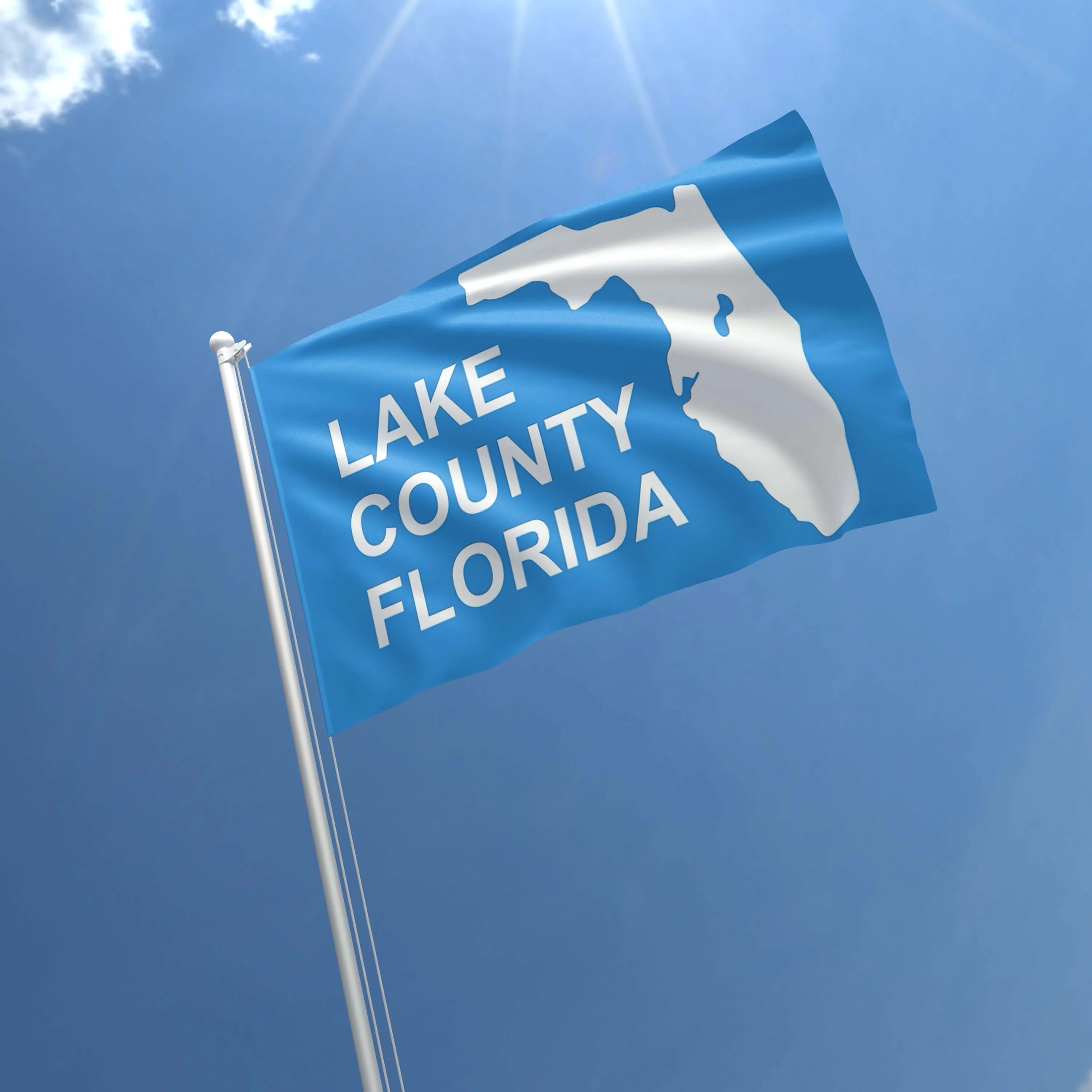 Lake County Florida State USA United States of America Flag Banner