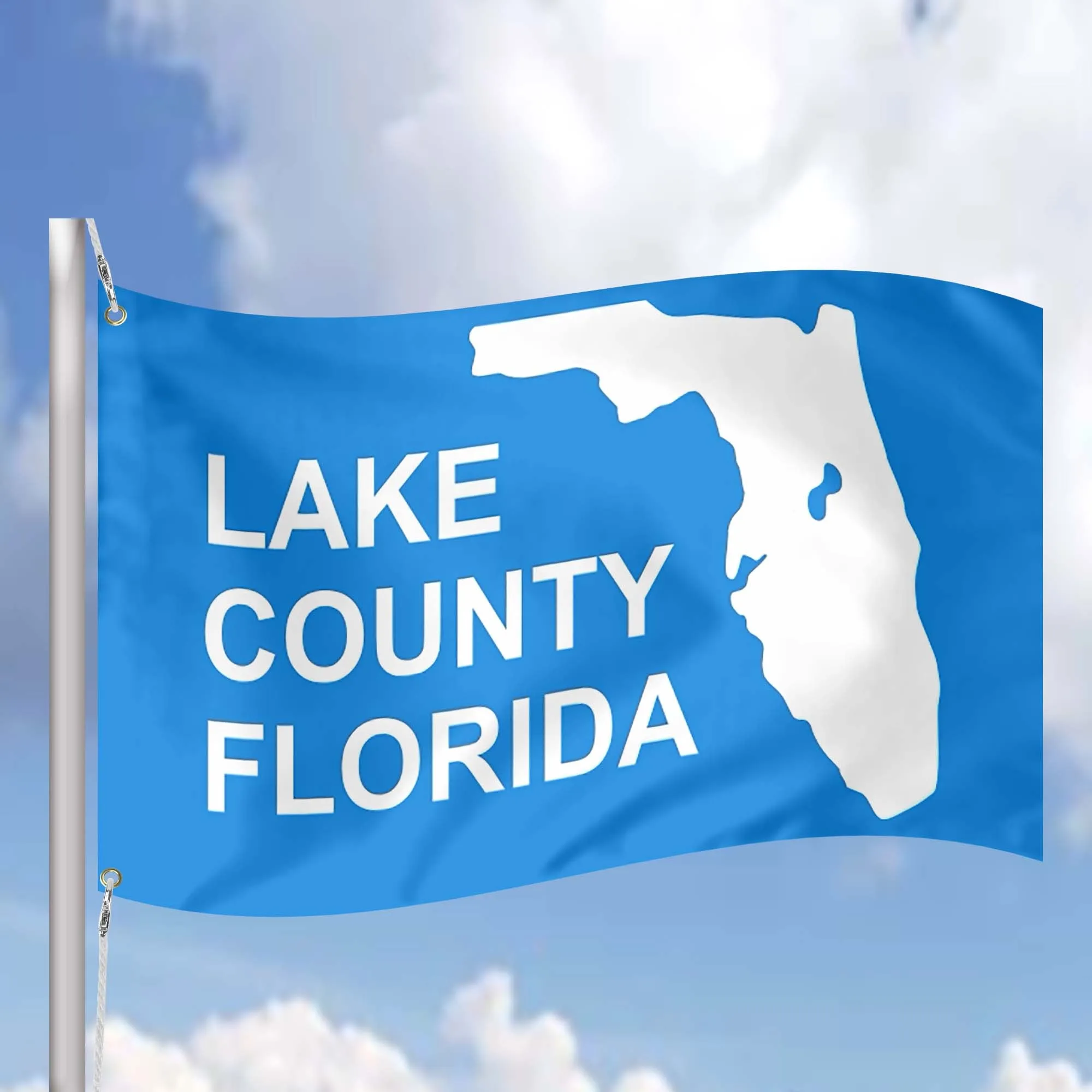 Lake County Florida State USA United States of America Flag Banner