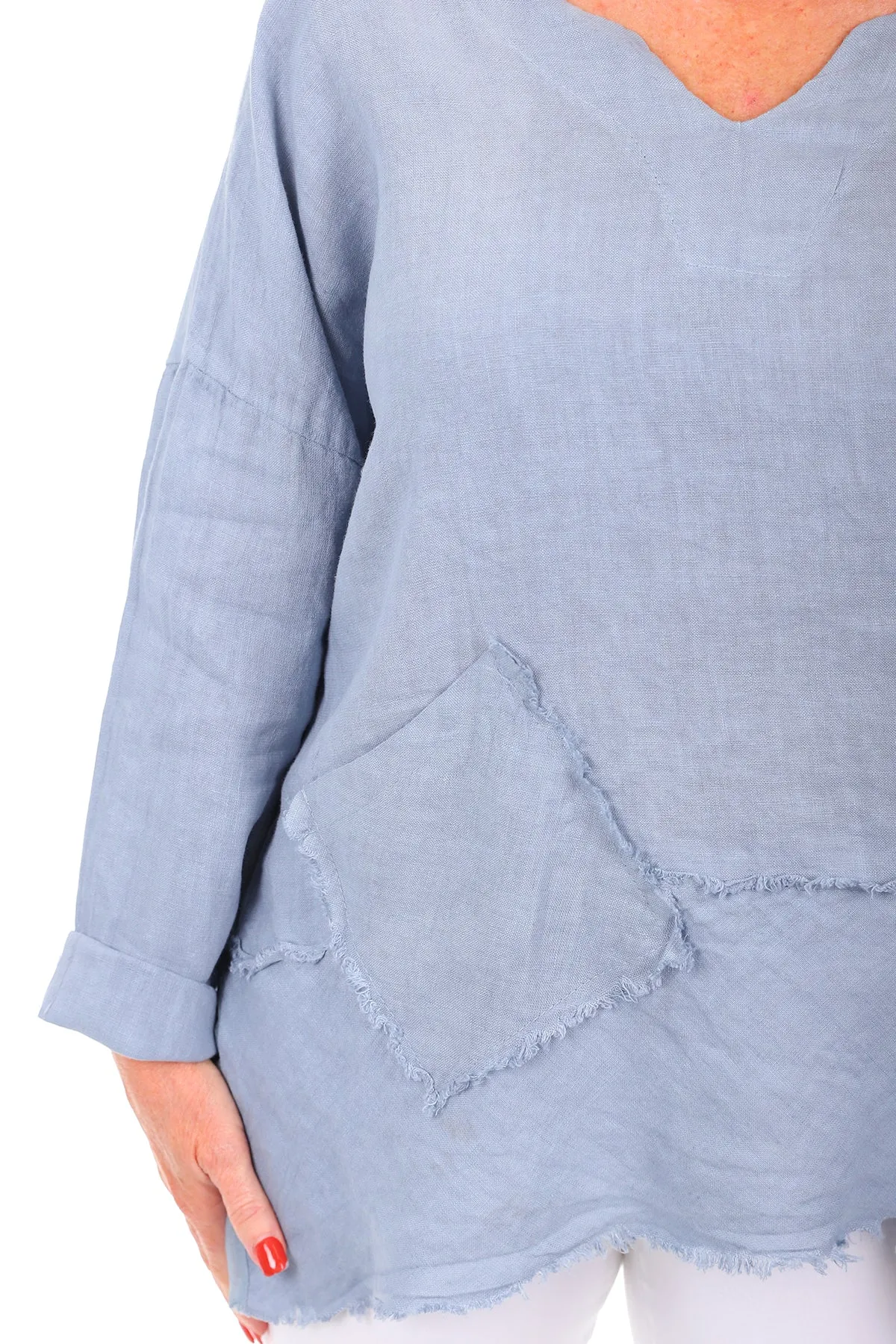 Lazy Days Linen Top - Blue - CP6