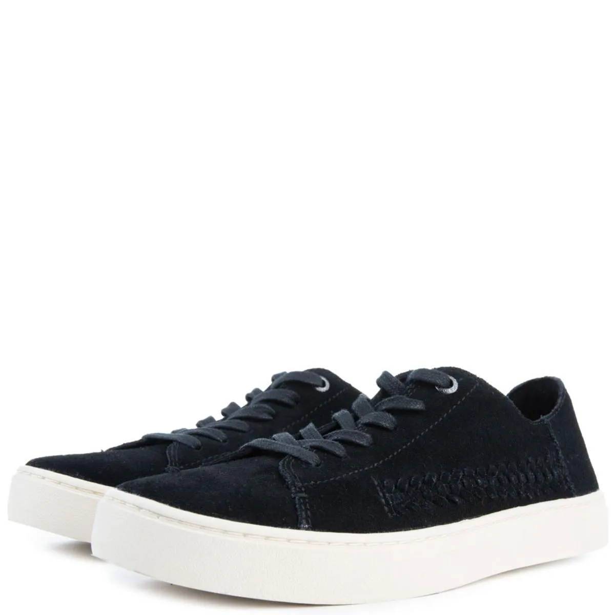 Lenox in Black Deconstructed Suede/Woven Panel