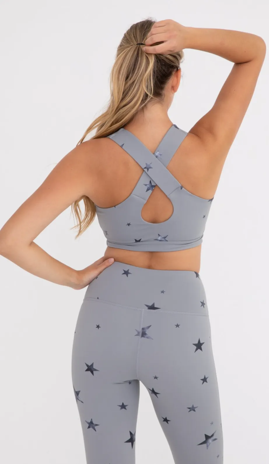 Marbled Stars Cross Back Sports Bra