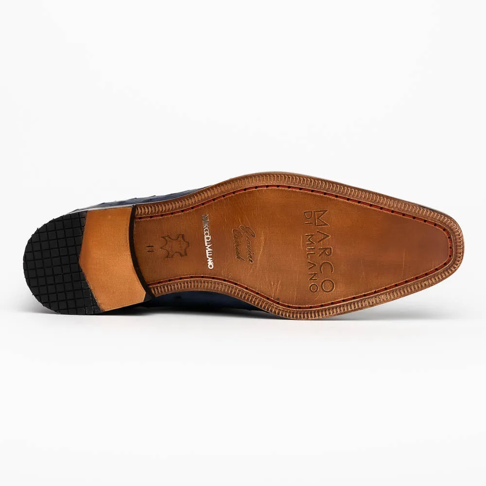 Marco Di Milano Criss Navy Ostrich Quill Dress Shoe Oxfords