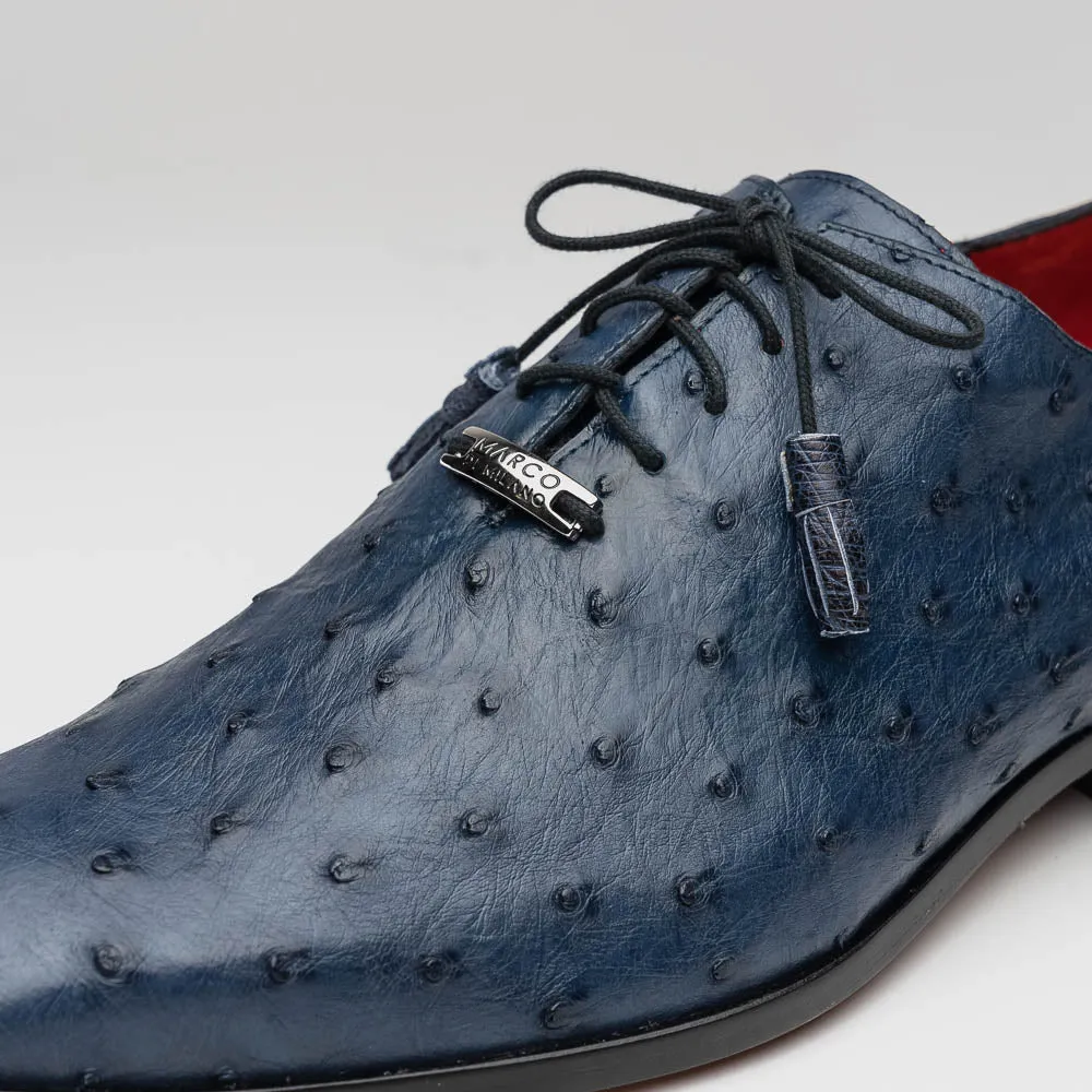 Marco Di Milano Criss Navy Ostrich Quill Dress Shoe Oxfords