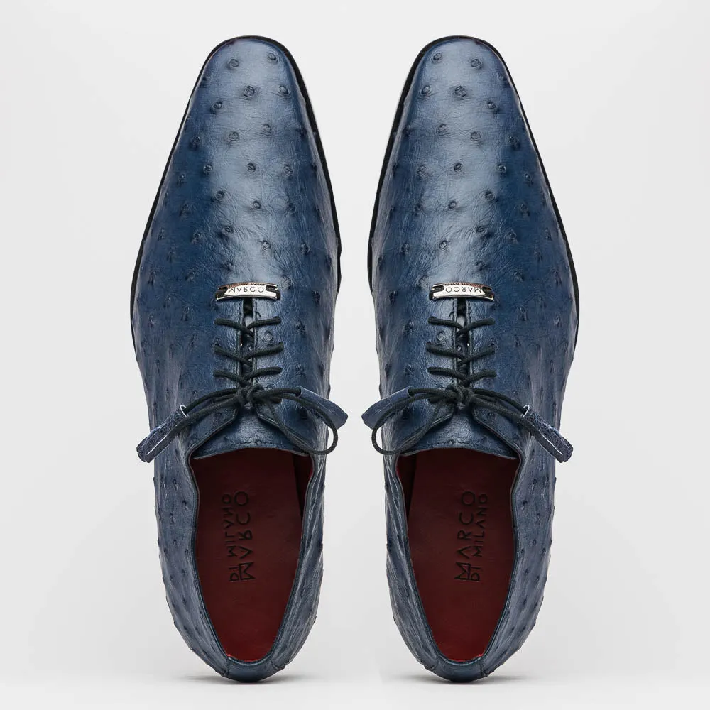 Marco Di Milano Criss Navy Ostrich Quill Dress Shoe Oxfords
