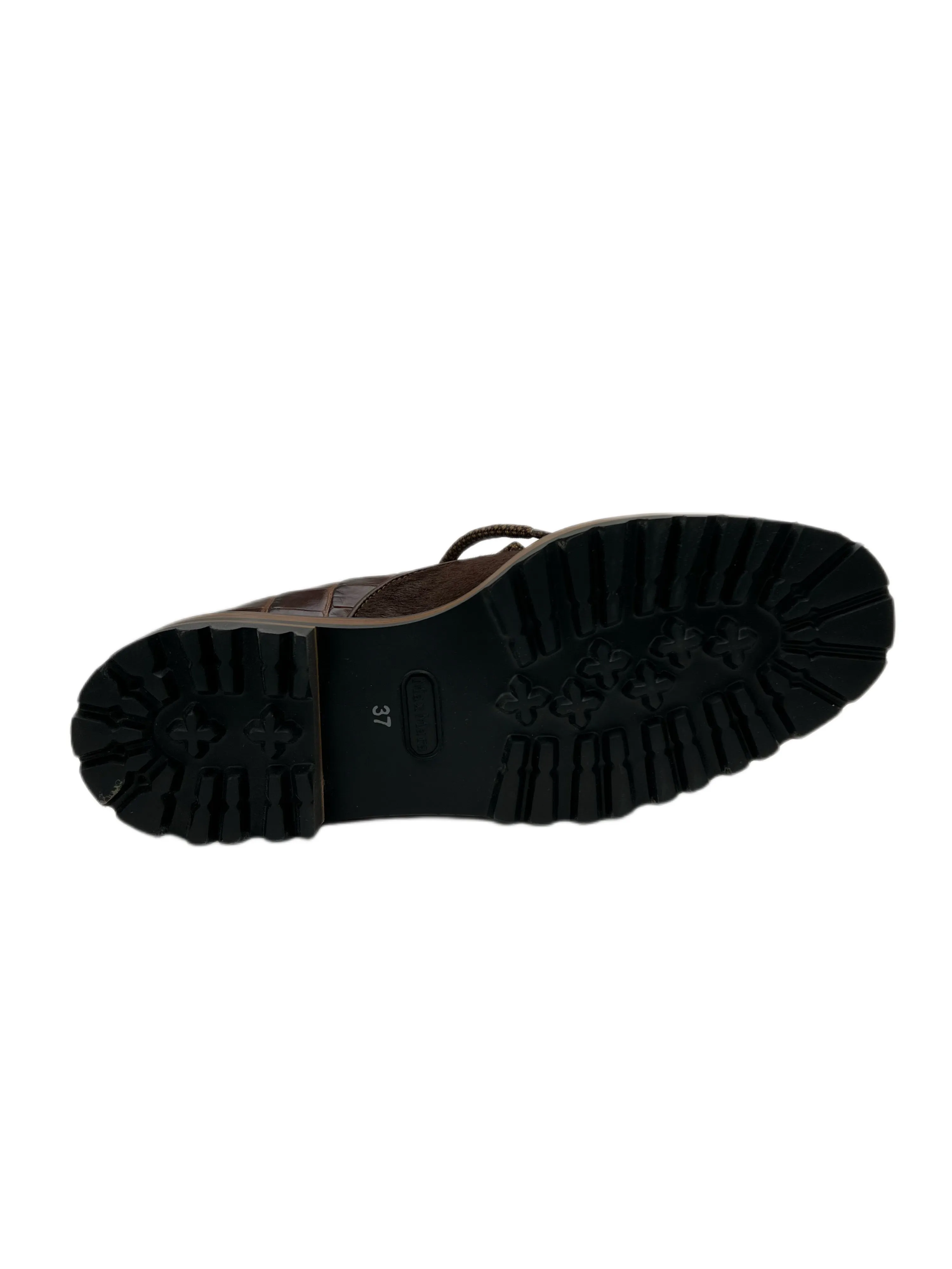 Max Mara Women's Cuoio Recital Embossed Oxfords Size 7 NWB