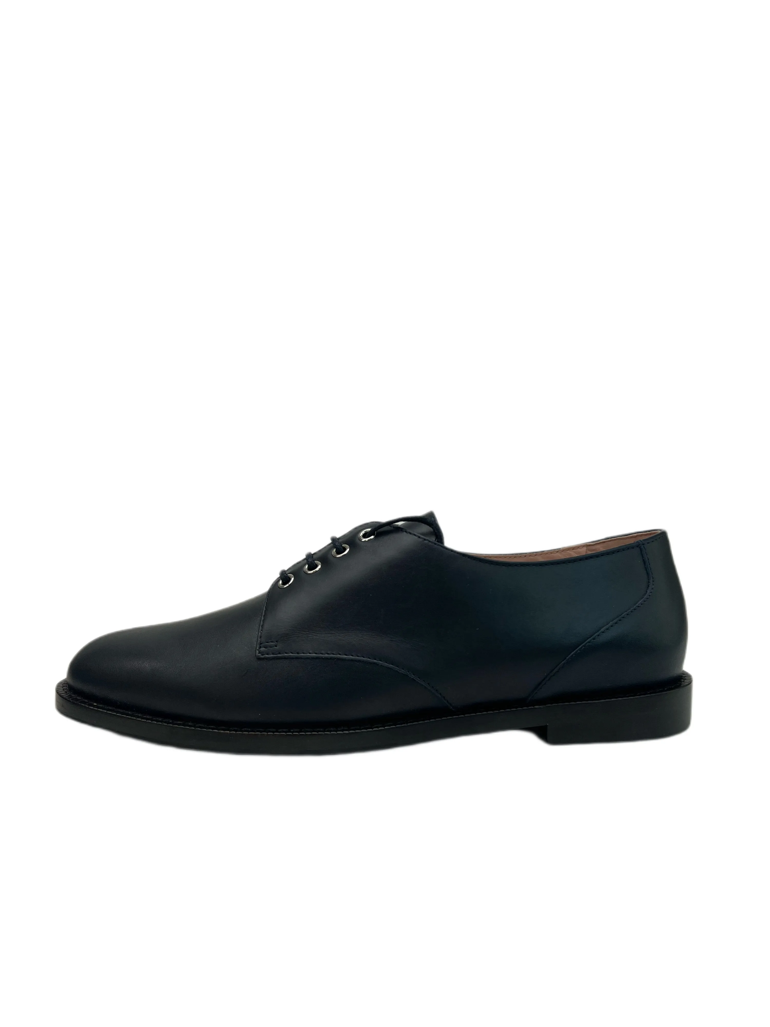 Max Mara Women's Nero Div03 Leather Lace Up Oxfords NWB