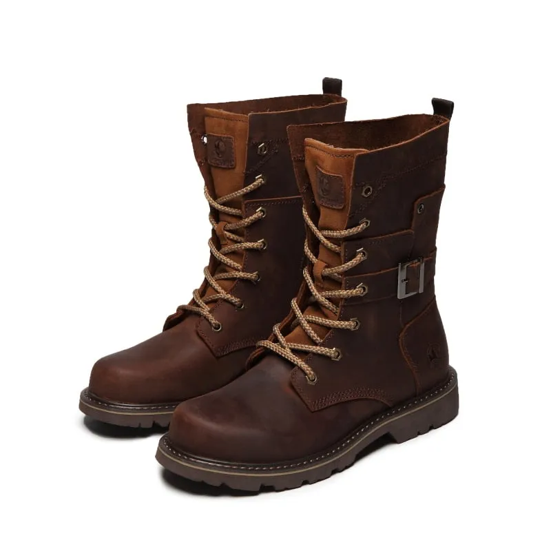 Men Boots Genuine Leather Winter Autumn Shoes Motorcycle Mens Ankle Boots Couple Oxfords Shoes Fashion Shoes Men Basic boots