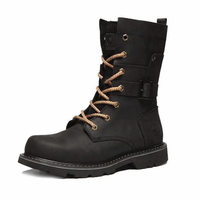 Men Boots Genuine Leather Winter Autumn Shoes Motorcycle Mens Ankle Boots Couple Oxfords Shoes Fashion Shoes Men Basic boots