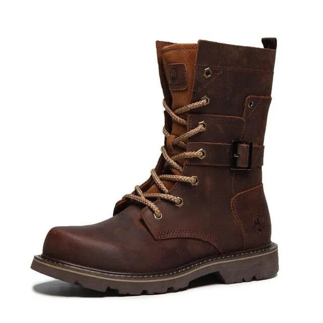 Men Boots Genuine Leather Winter Autumn Shoes Motorcycle Mens Ankle Boots Couple Oxfords Shoes Fashion Shoes Men Basic boots