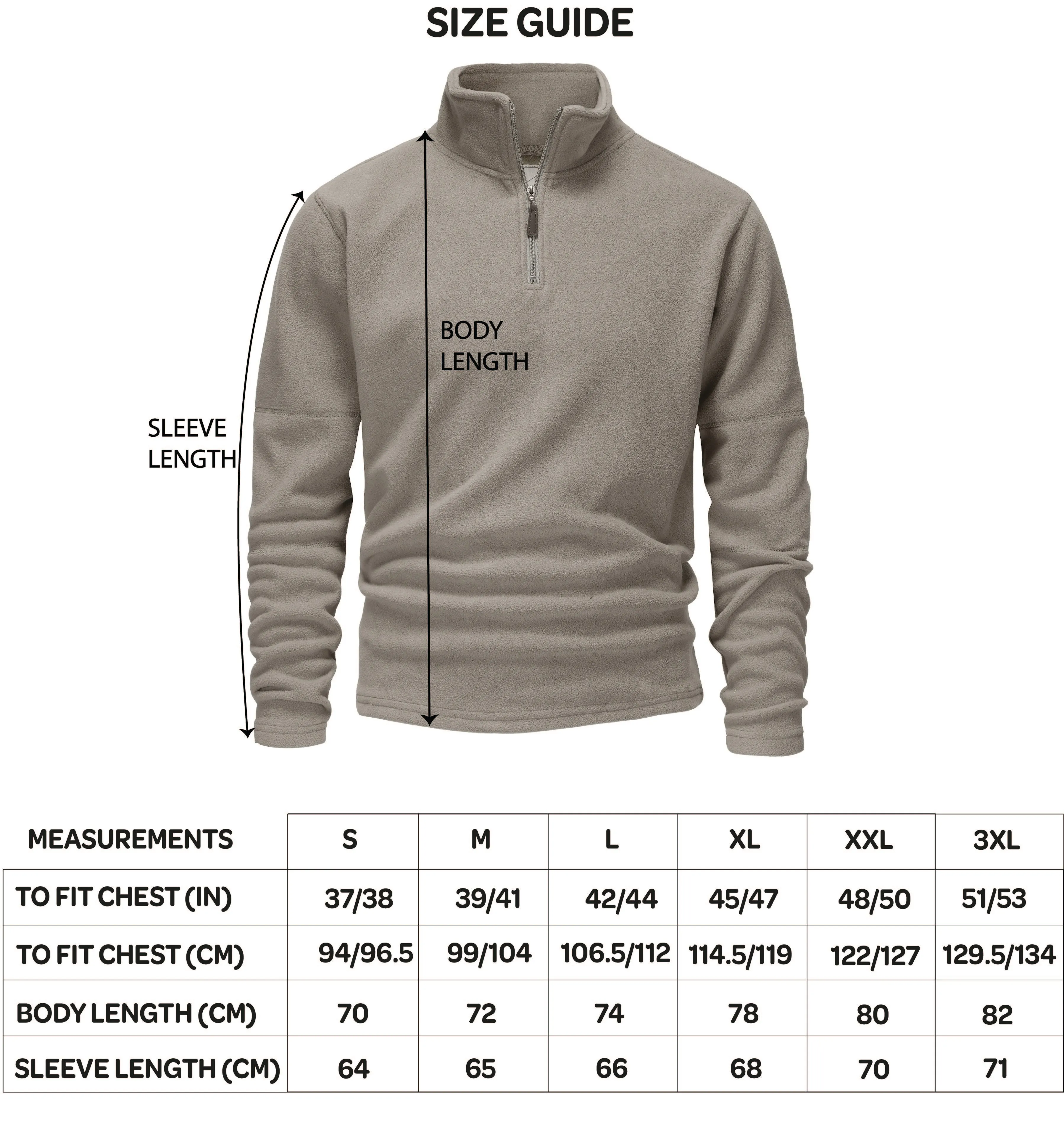 Mens 1/4 Zip Fleece Jumper - Charcoal