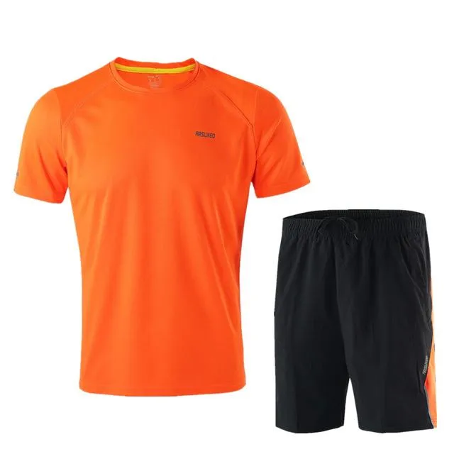 Men's Summer Running Jersey Shorts Set Basketball Soccer Badminton Short Sleeve Shirt