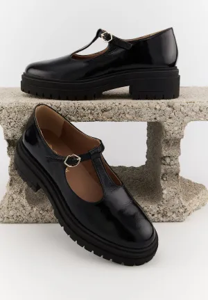 Mildred-Cuir brillant Noir