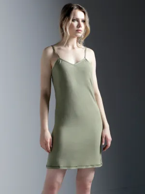 MINI SLIP DRESS, SAGE MODAL
