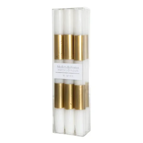 Modern & Festive Gold Formal Candles - Set of 6