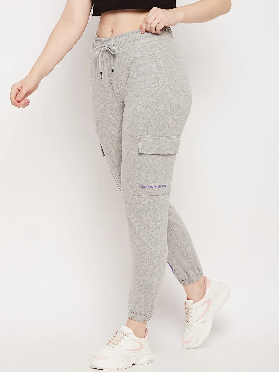 mSECRET Grey  Cotton Colourblock Trackpants