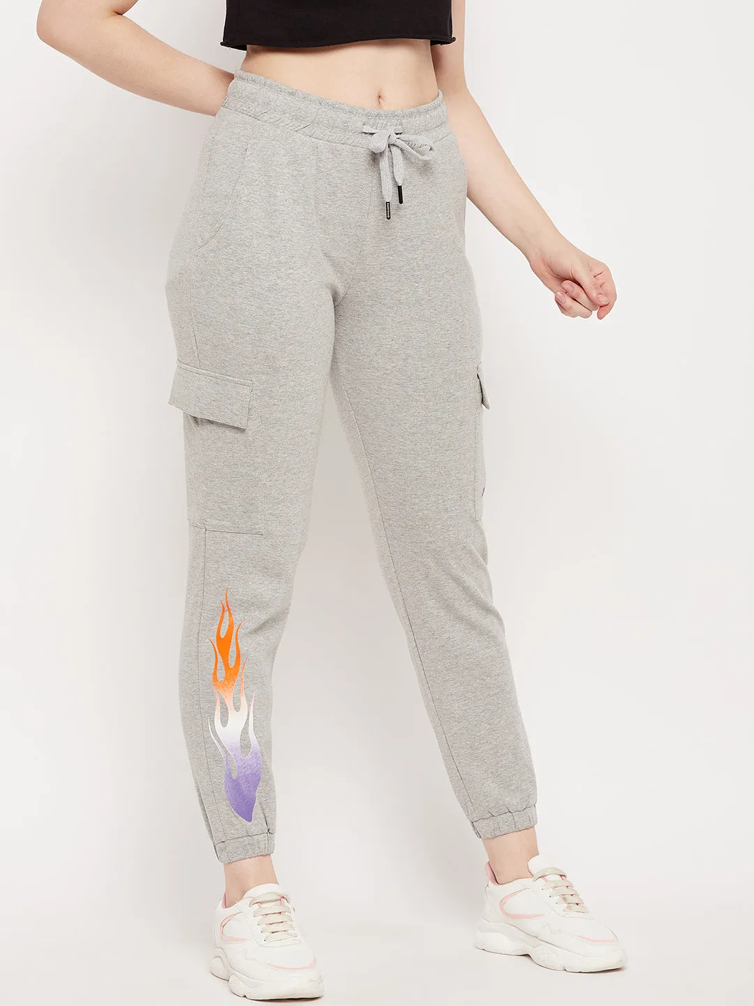 mSECRET Grey  Cotton Colourblock Trackpants