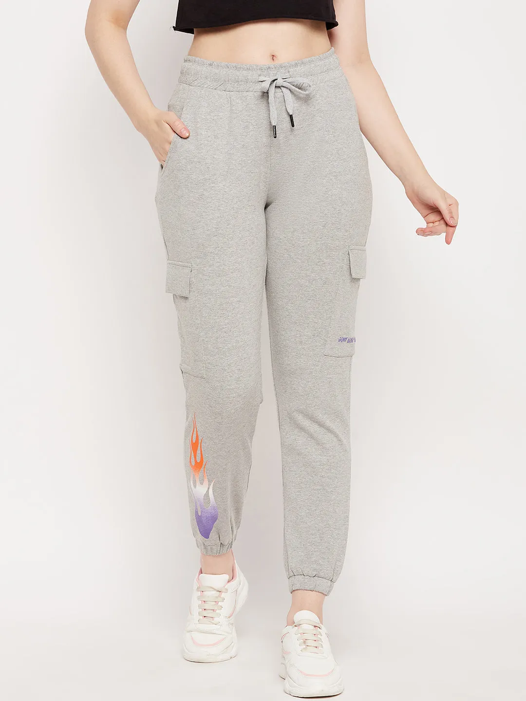 mSECRET Grey  Cotton Colourblock Trackpants