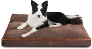 New Bedsure XL Dog Bed - Removable Washable Cover and Waterproof Liner - Plush Fleece Top with Nonskid Oxford Bottom Dog Pillows, Ideal for Dog Crate or Pet Kennel, Brown (XL(44x32x3))