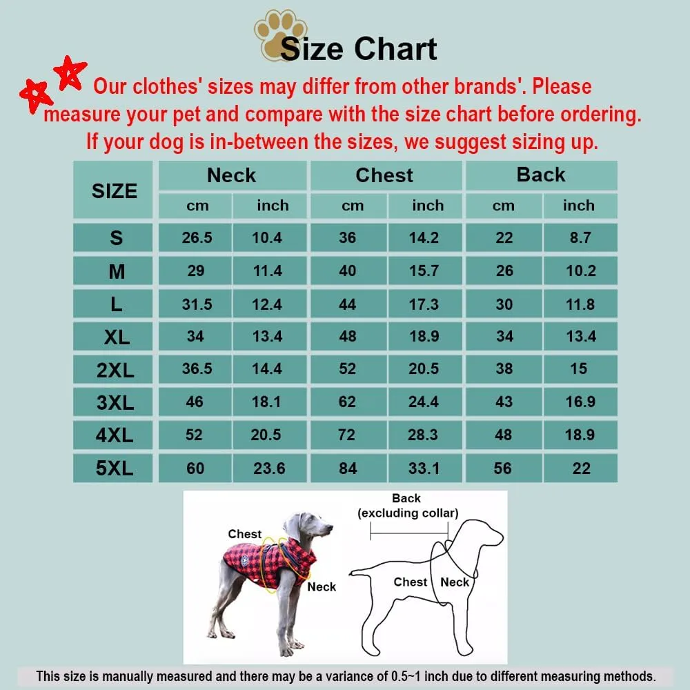 NEW Dog Coat with Harness. Waterproof. Winter Jacket for Medium Dogs. Padded Coat. Reflective Vest. Puppy Coat Harness (Checkered, Medium)