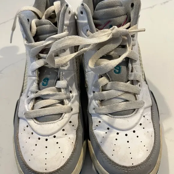 NIKE Air Jordan Flight Shoes - White Tropical - Youth 3.5