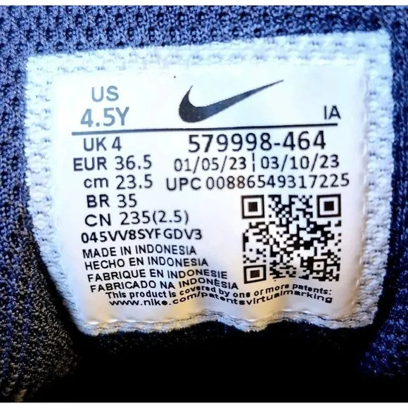 Nike Air Max Youth 4.5Y GS (Big Kids) Sneakers Shoes Obsidian/Pink 579998-464