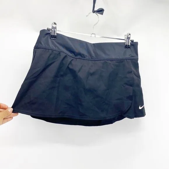 NIKE black tennis mini skirt or bathing suit bottom athletic quick dry skort