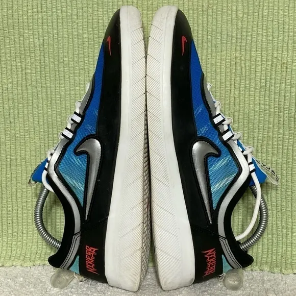 Nike Mens SB Nyjah Free 2 Premium Black/Blue Skate Sneakers Shoes Size US 9.5