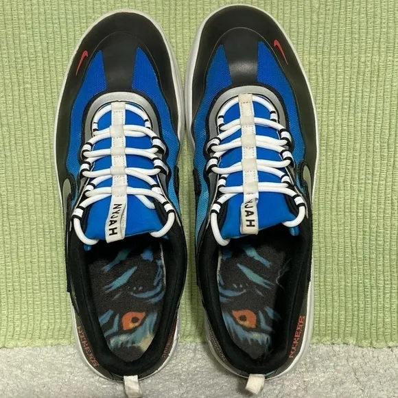 Nike Mens SB Nyjah Free 2 Premium Black/Blue Skate Sneakers Shoes Size US 9.5