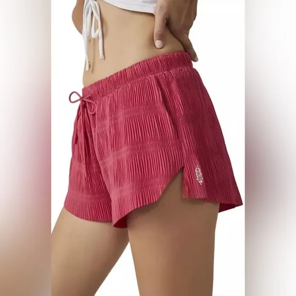 NWOT Free People Shirr Enough Athletic Running Shorts in Strawberry Sprtiz