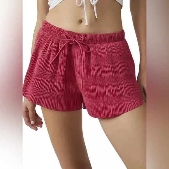 NWOT Free People Shirr Enough Athletic Running Shorts in Strawberry Sprtiz