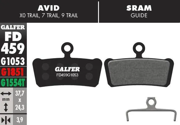 Pastillas De Freno Avid X0 Trail, 7 Trail, 9 Trail, Guide Galfer