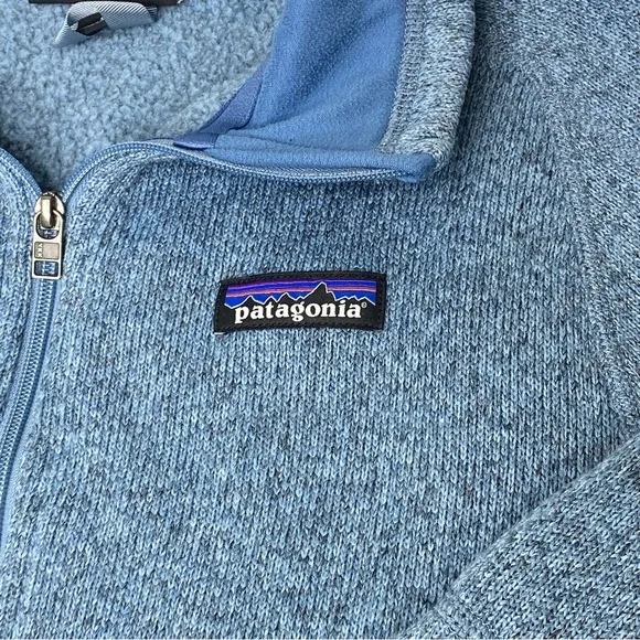 Patagonia Women’s Better Sweater 1/4 Zip Blue Logo Outdoor Gorp Hiking