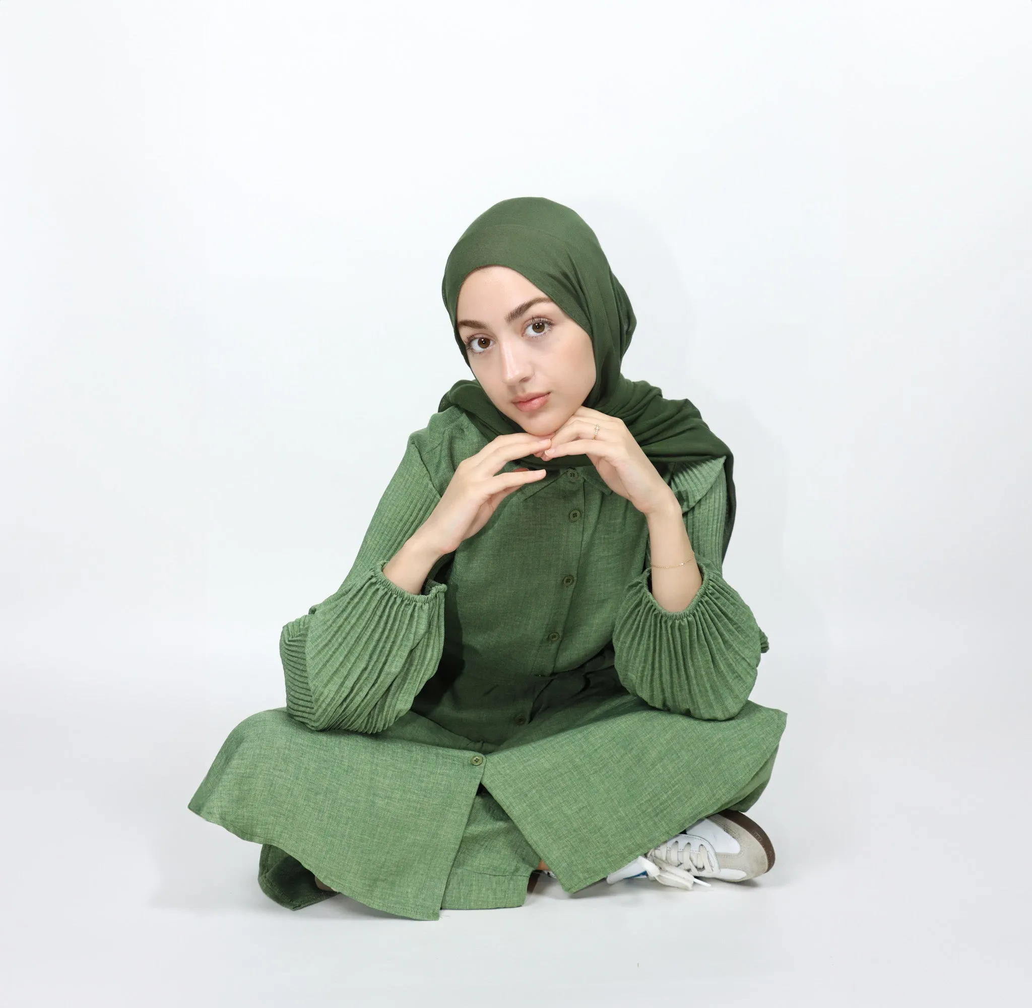Pleated Sleeve Set - Sage