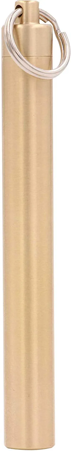 Portable Brass Toothpick Holder – Mobile Toothpicks Container Waterproof Capsules Vitamin Pill Case Emergency Tool, Copper EDC Keychain Decorative Accessories - Easy To Carry In Pocket, Bag, Purse