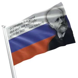 Pyotr Tchaikovsky Russian Composer Flag Banner