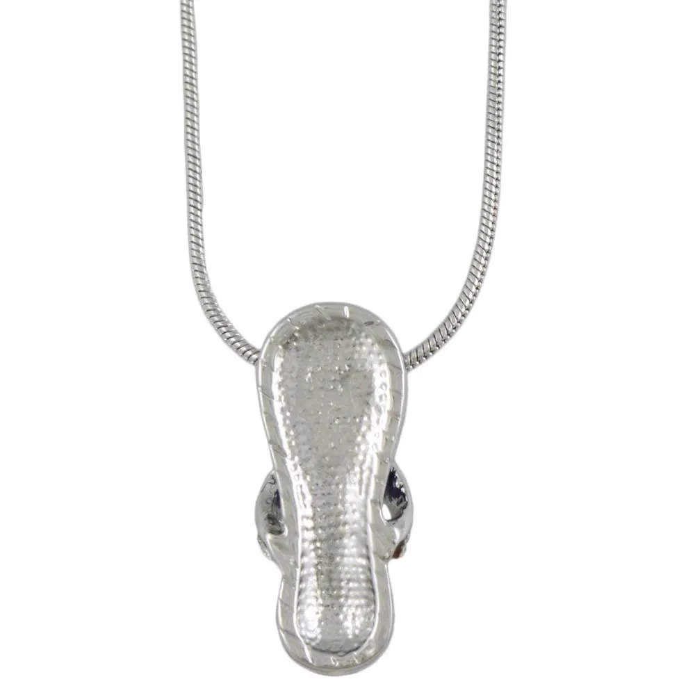 Red White Blue Patriotic Flip Flop Pendant with Chain - PT404
