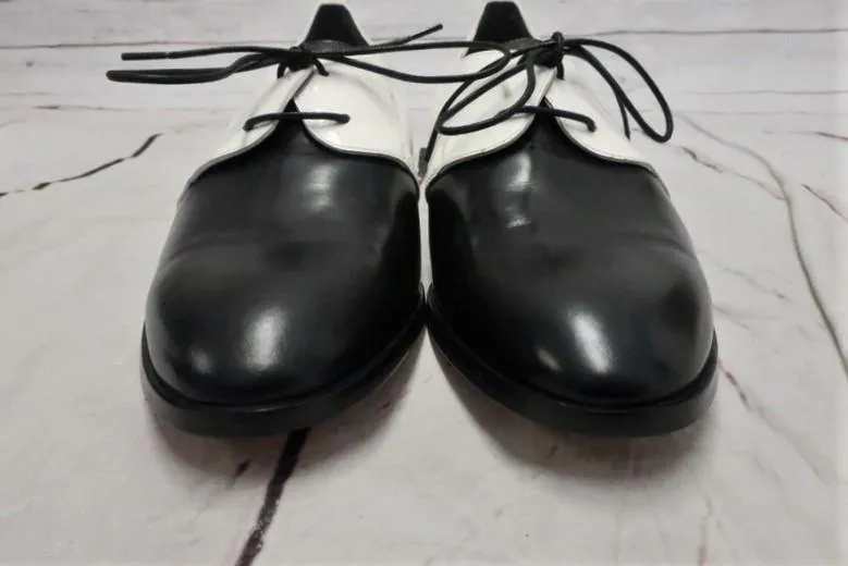 Reed Krakoff Bicolor Lace-Up Oxfords White Patent & Black Leather Size 39 NEW