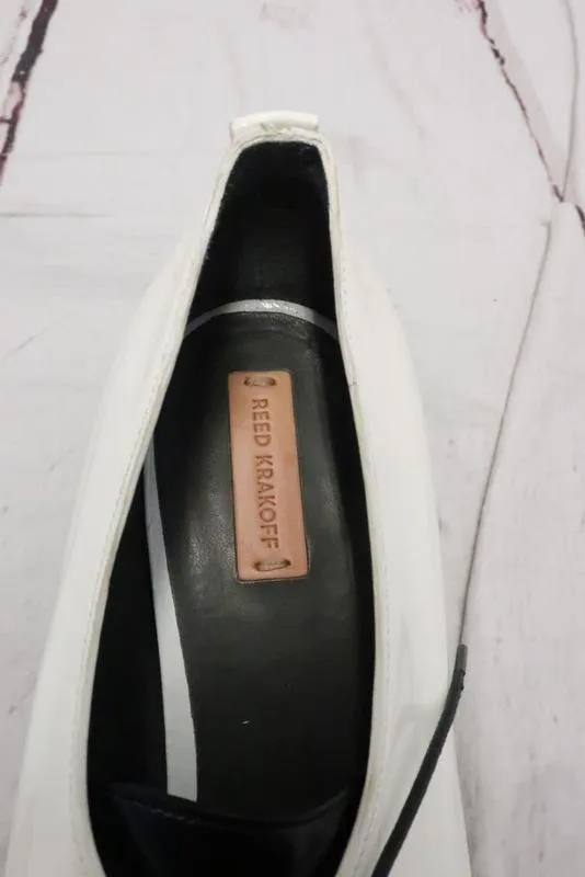 Reed Krakoff Bicolor Lace-Up Oxfords White Patent & Black Leather Size 39 NEW