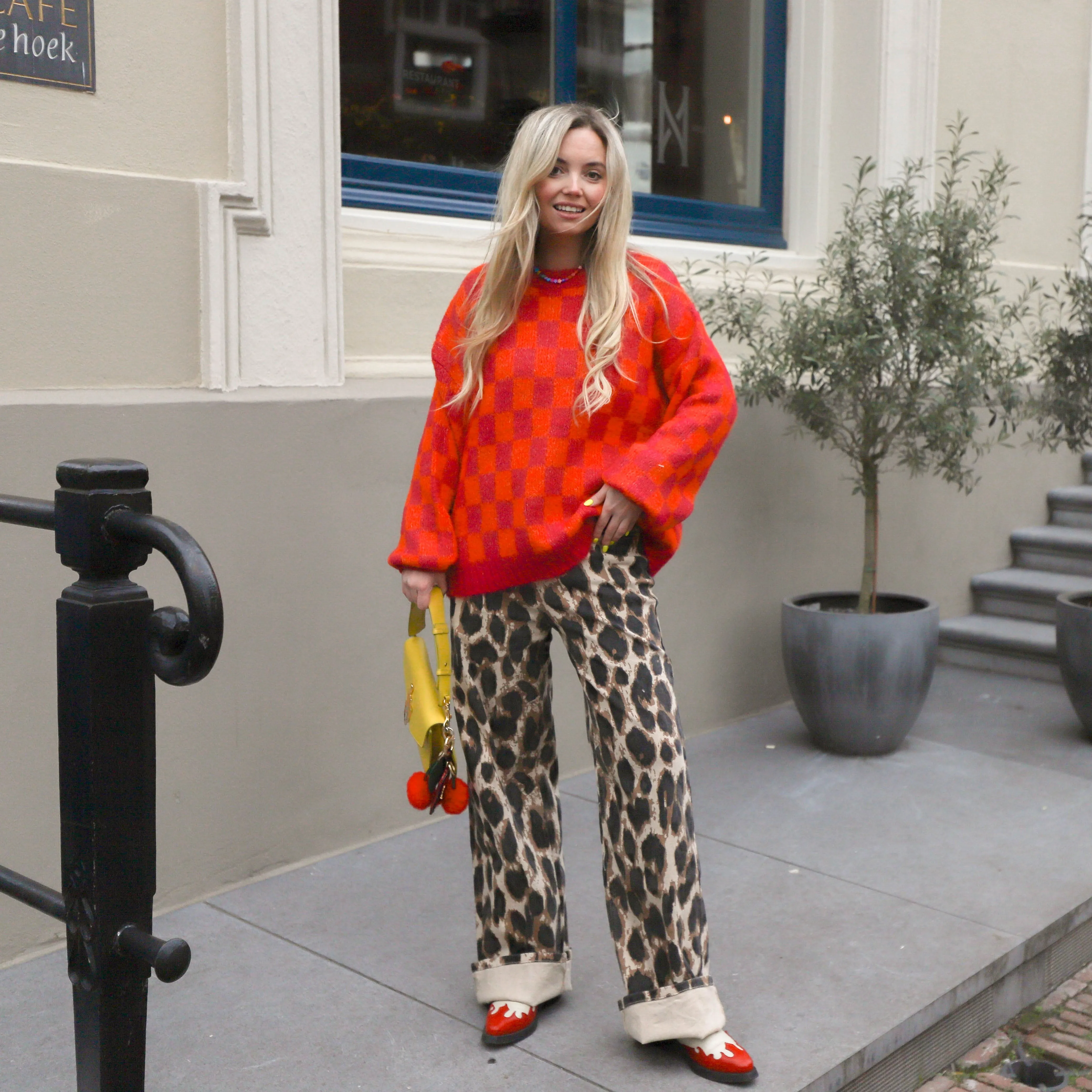 Refined Department wide leg jeans Sunny leopard