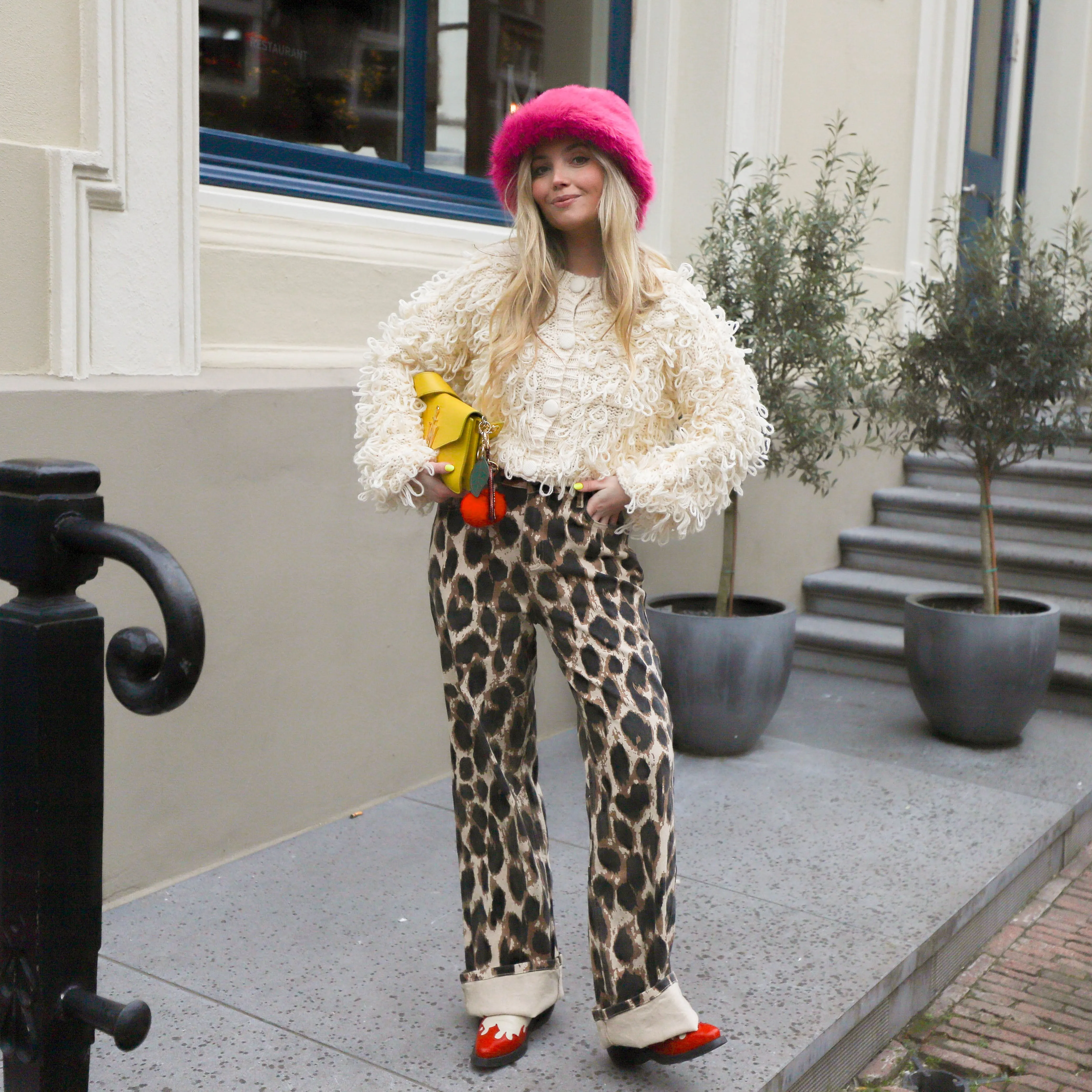 Refined Department wide leg jeans Sunny leopard
