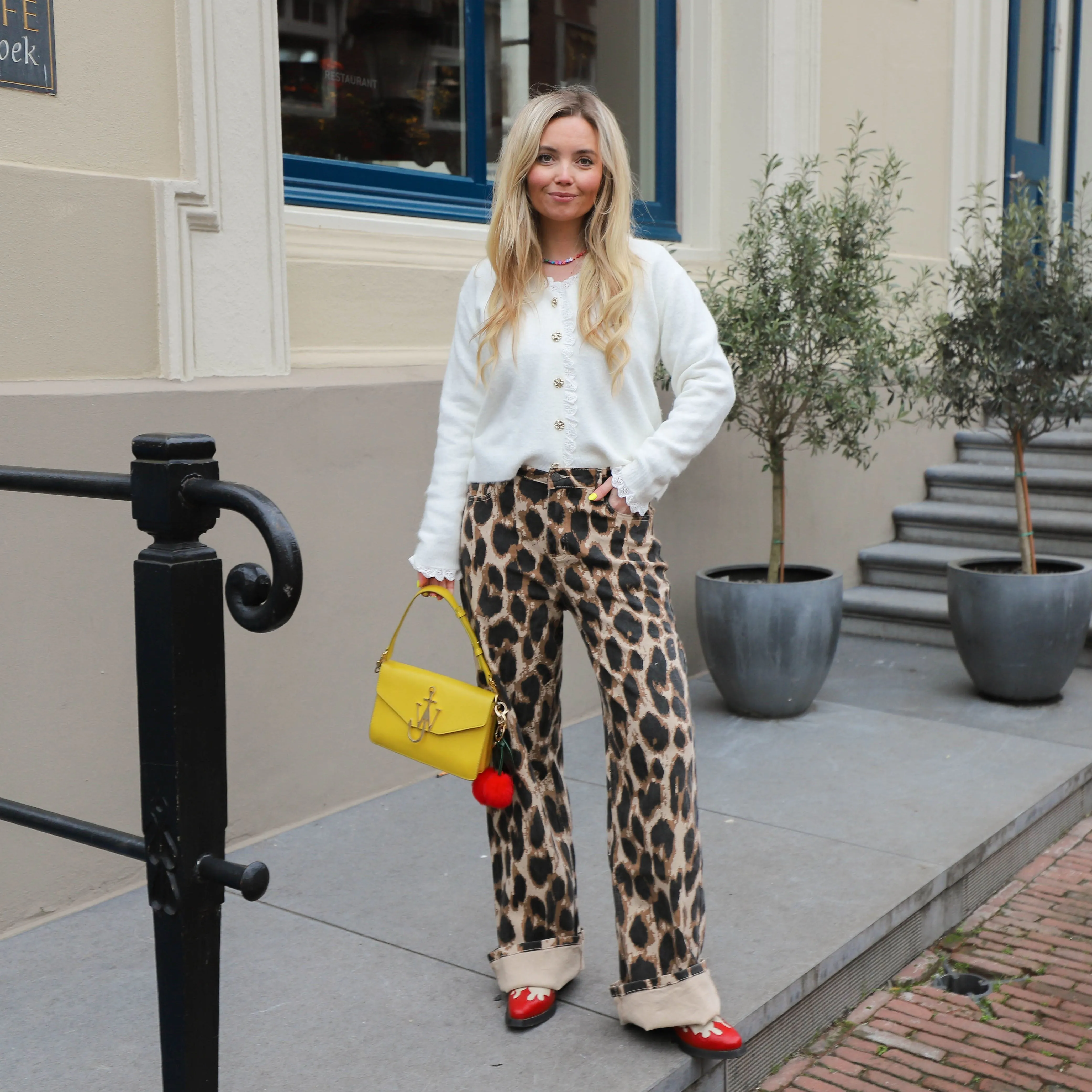 Refined Department wide leg jeans Sunny leopard