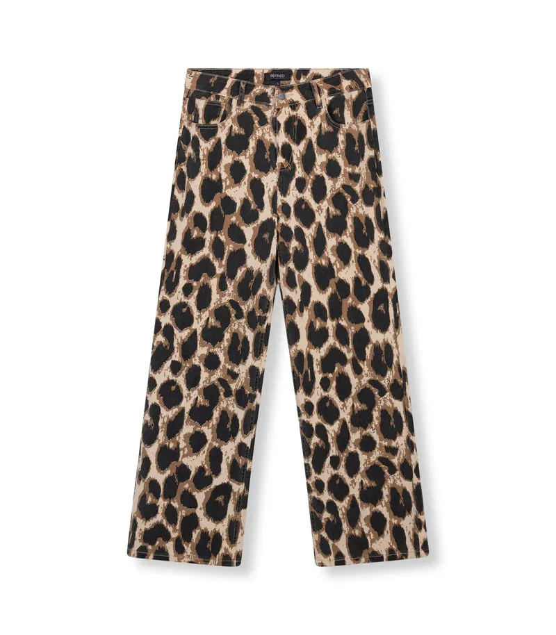 Refined Department wide leg jeans Sunny leopard