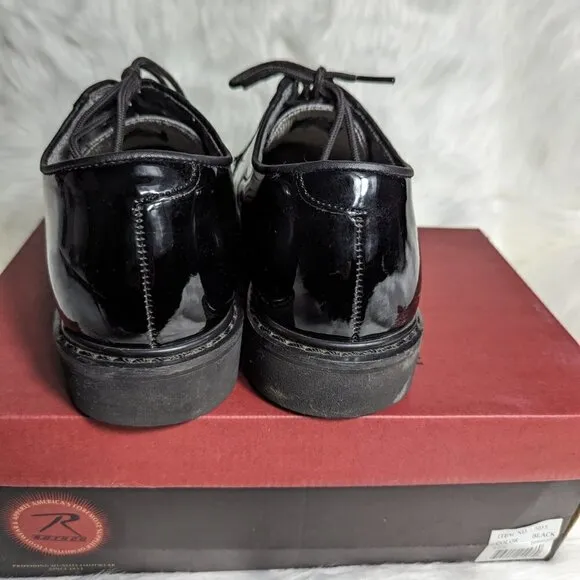 Rothco Black Hi-Gloss Lightweight Oxfords Men’s Size 10 W Black