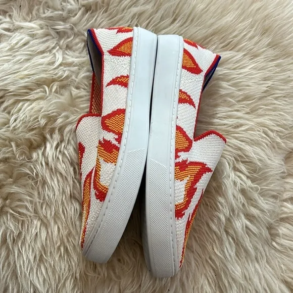 Rothy’s Sneakers fire blaze flame slip on shoes kids size 4 new without box