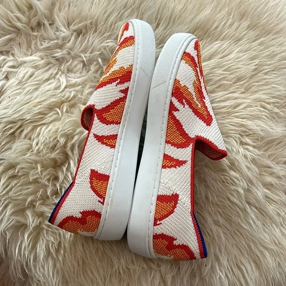 Rothy’s Sneakers fire blaze flame slip on shoes kids size 4 new without box